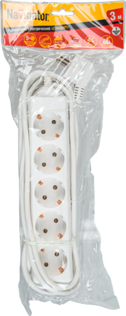 Удлинитель 5х3м с заземл. 10А IP20 71 555 NPE-S-05-300-E-3х0.75 3х0.75 Navigator 71555 19257