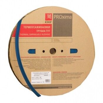 Термоусаживаемая трубка ТУТ нг 60/30 синяя рулон PROxima | tut-60-g EKF
