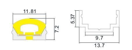 Профиль монтажный накладной для ленты NEON MoonLight 13.7х5.37мм L1000 (уп.2шт) VARTON V4-NS-00.0047.STR-0007 VARTA