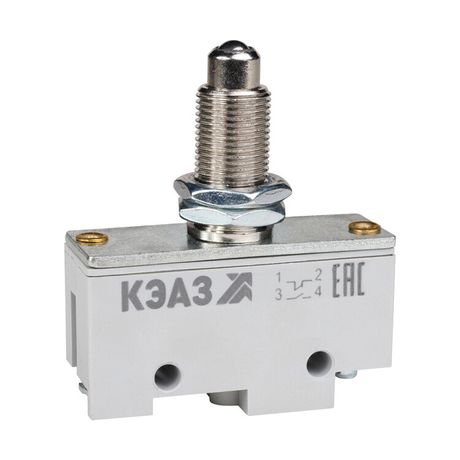 Микропереключатель МП-1105м/05 (толкатель-шарик-винт-фронт гайками)- КЭАЗ | 347465