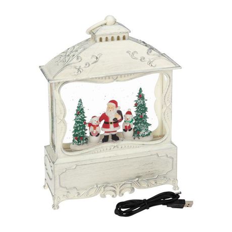 Фонарь декоративный с эффектом снегопада и подсветкой Рождественский лес бел. Neon-Night 501-165