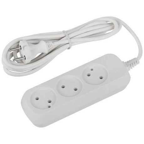 Удлинитель электрический ЭРА UDL-10-330 Greenline 3 розетки без заземления 3м ПВС 2x0.75мм2 | Б0065072