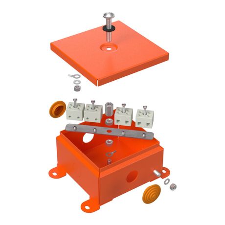 Коробка металлическая огнестойкая 70-0360-FR6.0-4 Е15-Е120 110х110х65 IP55 4p, 6.0 мм.кв.| | Промрукав Строитель