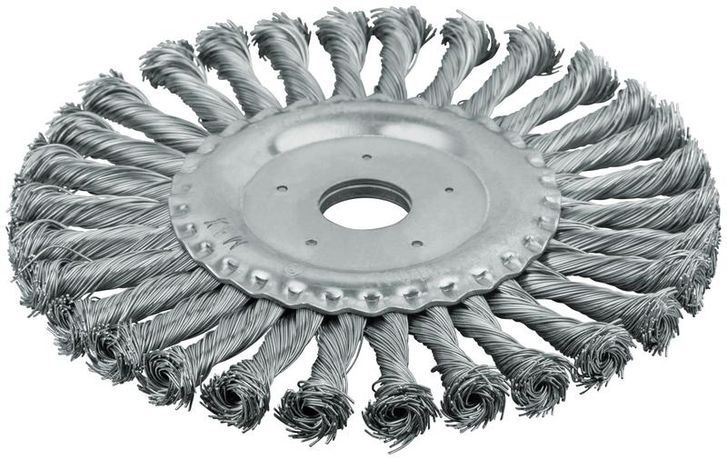 Кордщетка-колесо, посадочный диаметр 22.2 мм, стальная витая проволока 180 мм - 39108 РОС