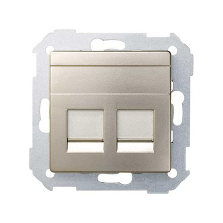 Адаптер на 2 RJ45(12) 75528-, 75540-, 75541-, 75544-39, шторки, S82,82N, шампань - 82006-34 Simon