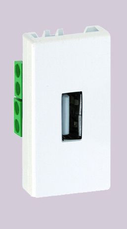 Плата с разъемом USB 2.0 22.5х45мм винт. зажим графит Simon Connect K128B-14