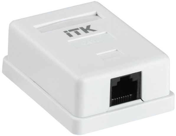 Настенная информационная розетка RJ45 кат. 6 UTP 1-порт - CS2-1C06U-12 IEK