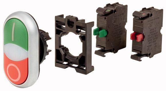 Двойная кнопка без фиксации, 1НО, 1НЗ, M22-DDL-GR-X1/X0-K1001-BVP - 132626 EATON