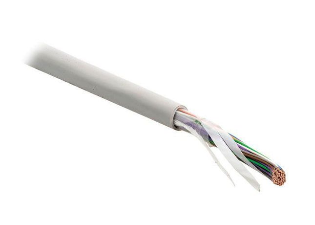Кабель витая пара неэкранир. U/UTP кат.3 10 пар 24 AWG ОЖ solid PVC -10град.C - +50град.C UUTP10-C3-S24-IN-PVC-GY сер. Hyperline 19925