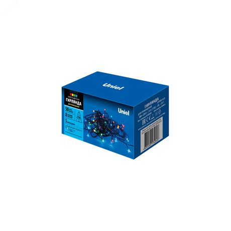 Гирлянда светодиодная 5м 50 светодиодов Разноцветный свет Провод зеленый ULD-S0500-050/DGA MULTI IP20 - UL-00007303 Uniel