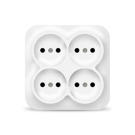 Розетка четырехместная квадратная серия IONICH, б/з, о/у, 16А, 220В, белая (еврослот) - 1448 Союз
