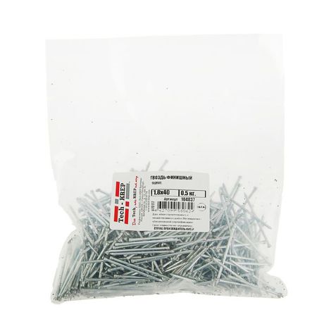 Гвоздь финишный оцинкованный 1,8х40 (0,5 кг) - пакет | 104837 Tech-KREP