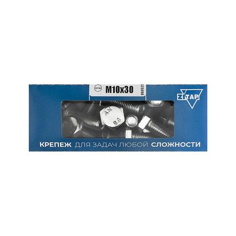 Болт с шестигранной головкой М10х30 DIN 933 оцинк. (уп.20шт) Tech-Krep/Zitar 105215