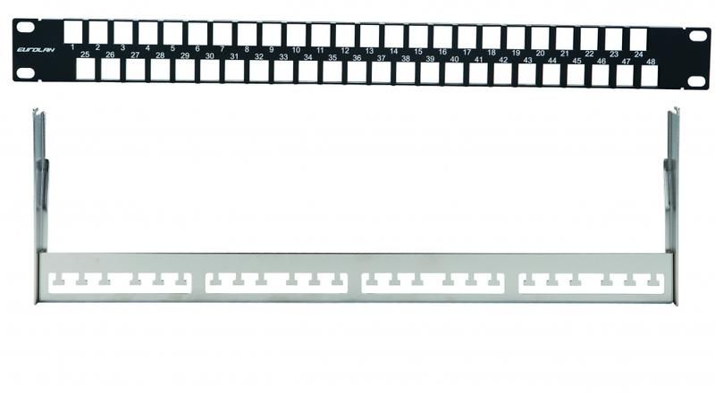 Коммутационная панель 19” наборная, UTP, 1U, 48 портов, черный, | 27B-00-48BL Eurolan
