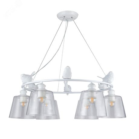 Люстра подвесная PASSERO E27 6х40Вт Металл Белый - A4289LM-6WH Arte Lamp