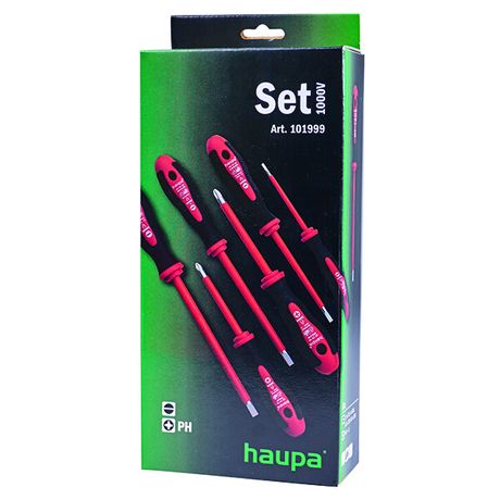 Набор двухкомпонентных диэлектрических отверток до 1000В VDE (шлиц; PH) HAUPA 101999