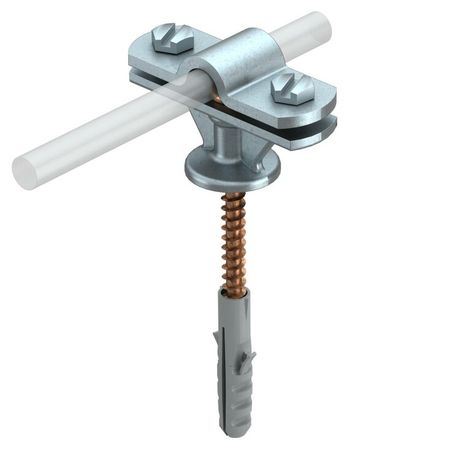 Держатель оцинкованный для кргулого проводника диаметром 8 мм с шурупом и пластиковым дюбелем - 113 B-Z-HD OBO Bettermann