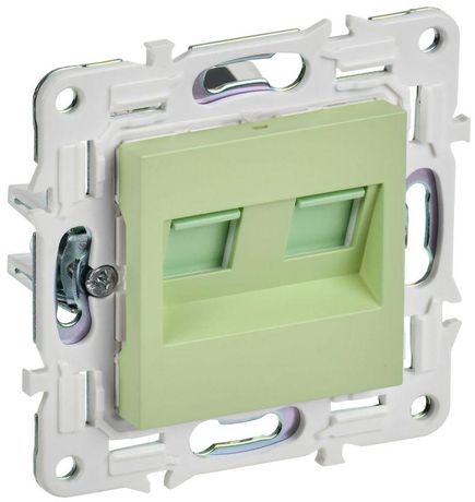 Розетка компьютерная двойн. RJ45 кат.6 SKANDY SK-K04G мятный IEK SK-K20-2-K06