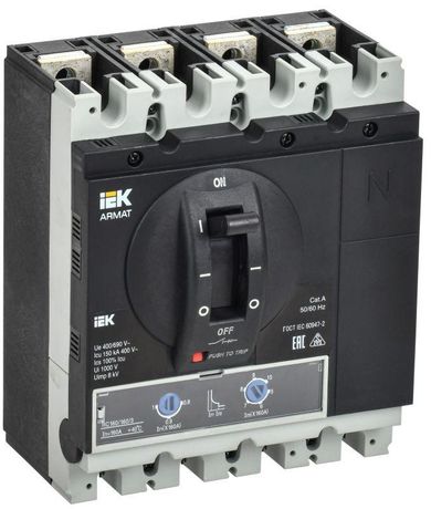Выключатель автоматический в литом корпусе ARMAT 4P типоразмер G 150кА 160А расцепитель термомагнитный регулируемый - AR-MCCB-4G-150-0160A-ATUC IEK