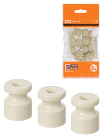 Изолятор пластиковый сл. кость (10 шт) | SQ2804-0003 TDM