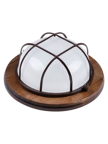 Светильник пылевлагозащищенный под лампу для ЖКХ НПБ1302 венге круг с реш. 60Вт IP54 TDM SQ0303-0433