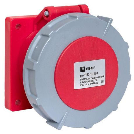 Розетка стационарная внутренняя 3152 3Р+РЕ+N 16А 380В IP67 EKF PROxima | ps-3152-16-380