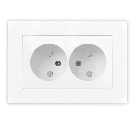 Розетка двухместная UNIVersal серия Афина б/з, с/у, з/ш, 16А, 220В, белая (еврослот), механизм - A0048 Союз