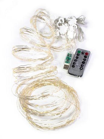 Гирлянда светодиодная "Роса" 3х3м +2м 300LED 10 нитей USB пульт КОСМОС KOC_CUR-U102