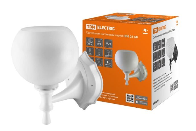 Светильник НББ 21-60-1323 УХЛ4 (белый, плафон полушар белый) | SQ0370-0201 TDM