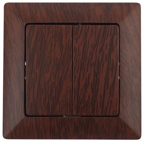 Выключатель двойной, 10А-250В, СУ, Solo, венге,4-104-10 - Б0043289 ЭРА