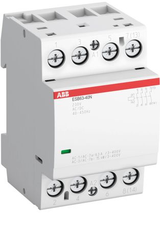 Контактор ESB63-40N-01 модульный (63А АС-1, 4НО), катушка 24В AC/DC | 1SAE351111R0140 ABB