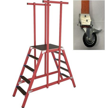 Стремянка стеклопластиковая диэлектр. с симметричной опорой ССД-1.2 ПК (подмость колесами) Диэлектрик Д413774