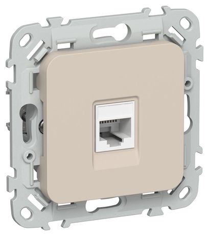 Розетка компьютерная СП FLITE РК6-1-0-ФлЛ RJ45 кат.6 UTP механизм льняной IEK FI-K12-2-K88 IEK (ИЭК) арт. FI-K12-2-K88