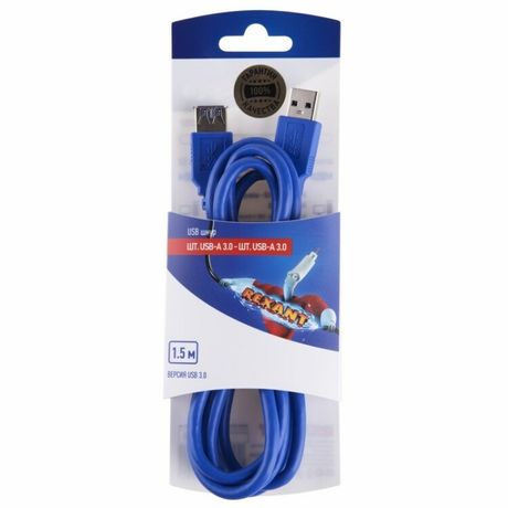 Шнур штекер USB A 3.0 - гнездо 1.5м блист. Rexant 06-3159 MEET