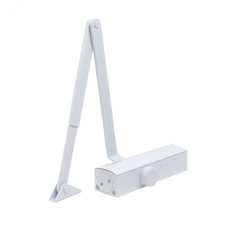 Доводчик дверной БУЛАТ PROFI ДД 802/3 A-W (40-90 кг) белый, морозостойкий - 15010 ПТК