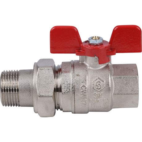 Кран шаровой со сгоном 3/4' ВН ручка бабочка (EPDM) - RG008SHJJUQFH1 STOUT SVB-1007-000020