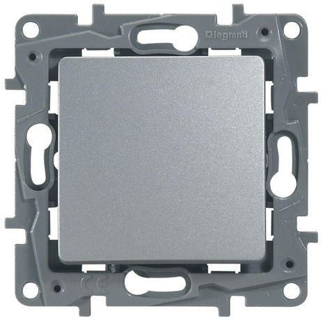 Переключатель 1-кл. СП Etika Plus 10А IP20 250В 10AX авт. зажимы механизм алюм. Leg 672411 Legrand