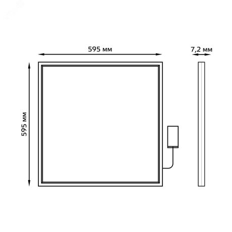 Светильник светодиодный ДВО 36 Вт 4000К 2850 лм 180-260В IP40 595х595х7мм Алюминий матовый опал утратонкий с равномерной засветкой драйвер в комлекте Офис Gauss - 145024236