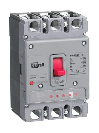 Выключатель автоматический силовой 3п 250А 70кА ВА-353E электрон. расцеп. DEKraft 22665DEK APC