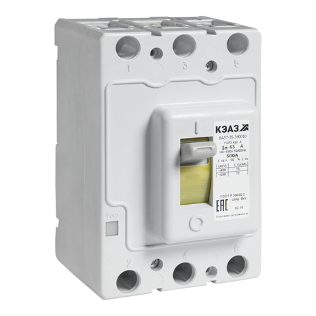 Выключатель автоматический ВА57-35-340010-63А-630-690AC-УХЛ3 (Втычной, без панели)| 271717 | КЭАЗ