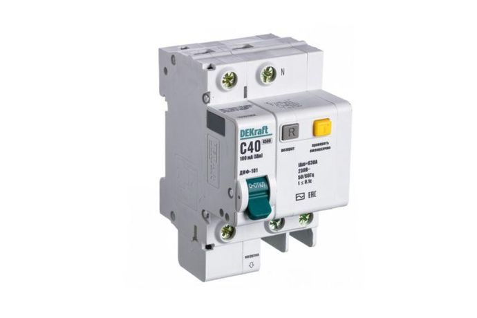 Выключатель автоматический дифференциального тока 2п (1P+N) C 40А 30мА тип AC ДИФ-101 со встроен. защит. от сверхтоков DEKraft 15161DEK APC