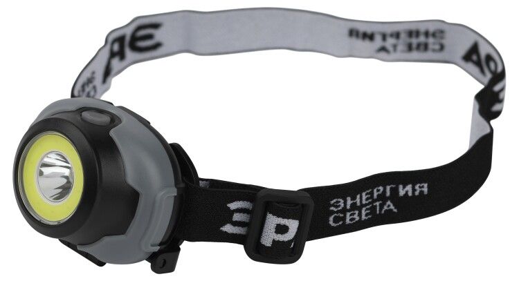 Фонарь налобный светодиодный 5Вт 310Лм IP40 SMD+COB 3 режима на батарейках 3xAAA (в комплект не входят) GB-710 Криптон - Б0052752 ЭРА