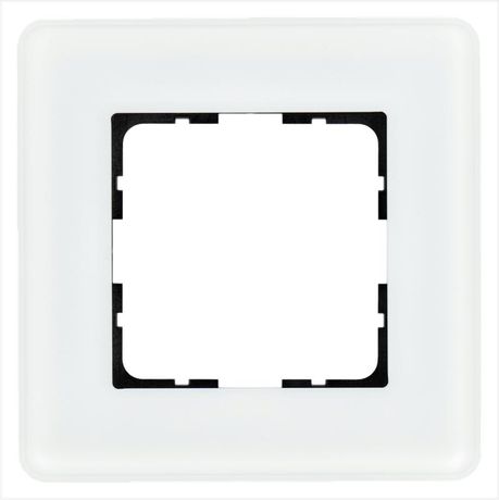 Рамка стеклянная матовая закругленная 1 пост цвет белый - G1001GW-RM Jasmart