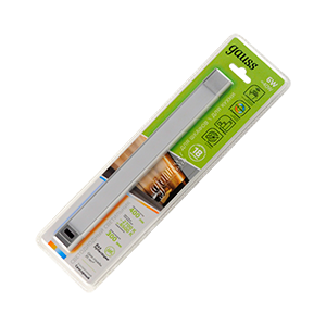 Светильник светодиодный Modul 6Вт 2700-6500К IP20 400лм 300х30х11мм ДПО модульный с датчиком движения GAUSS 9019531206-T