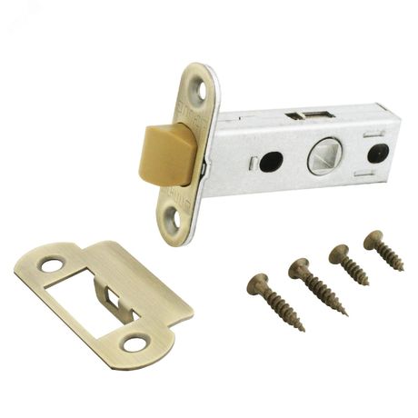 Защелка врезная универсальная без ручек для деревянных межкомнатных дверей, АЛЛЮР АРТ L45-8-PR18 MAB бронза матовая - 11743 ПТК