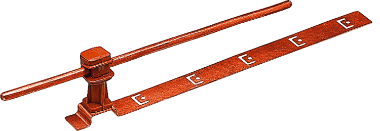 Держатель проводника круглого 6-8 мм для черепичной кровли, медь|91040|Ezetek