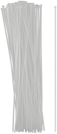 Хомуты нейлоновые для проводов, белые 100 шт., 4,8х500 мм - 60380 РОС