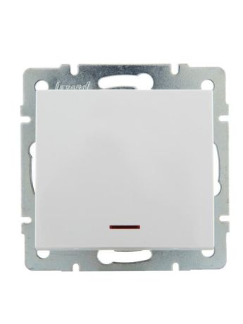 Выключатель 1-кл. СП Rain IP20 с подсветкой механизм бел. LEZARD 703-0288-111
