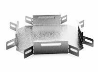 Угловой соединитель крестообразный к лотку 300х80, толщ. 1,0 мм, Сендзимир цинк, 032438 | УСХ-300х80-1,0-СЦ Ostec