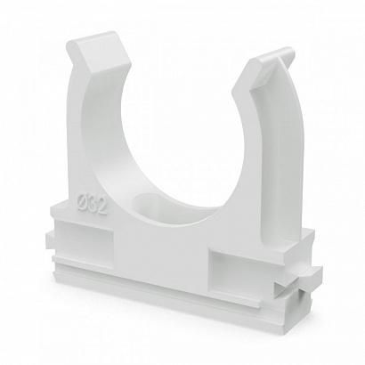 Держатель для труб (клипса) d32мм полистирол бел. (уп.25шт) Промрукав PR.02732б Строитель